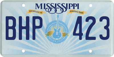 MS license plate BHP423
