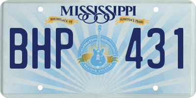MS license plate BHP431