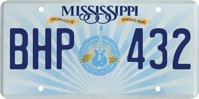 MS license plate BHP432
