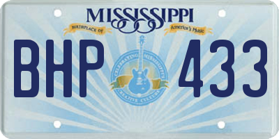 MS license plate BHP433