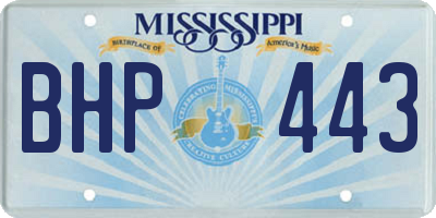 MS license plate BHP443
