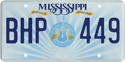 MS license plate BHP449