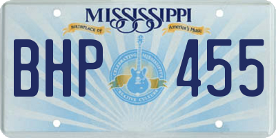MS license plate BHP455