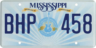 MS license plate BHP458