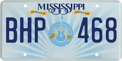 MS license plate BHP468