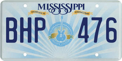 MS license plate BHP476