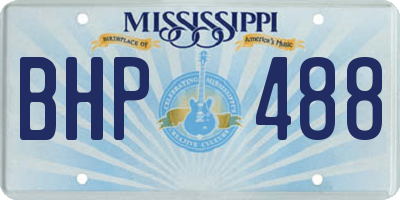 MS license plate BHP488