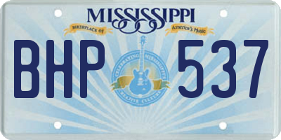 MS license plate BHP537