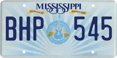 MS license plate BHP545