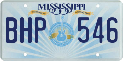 MS license plate BHP546