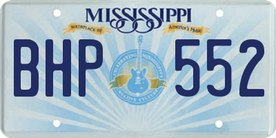 MS license plate BHP552