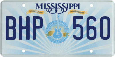 MS license plate BHP560
