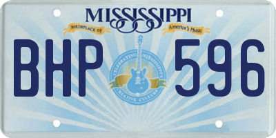 MS license plate BHP596