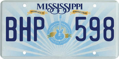 MS license plate BHP598
