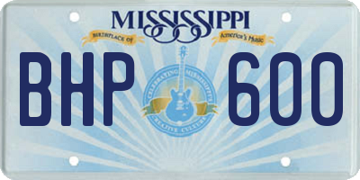 MS license plate BHP600