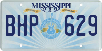 MS license plate BHP629