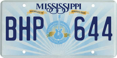 MS license plate BHP644