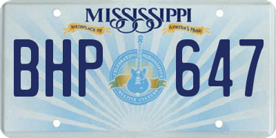 MS license plate BHP647