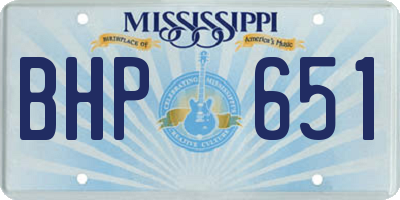 MS license plate BHP651