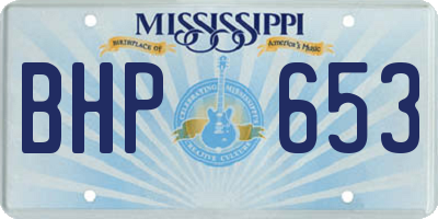 MS license plate BHP653