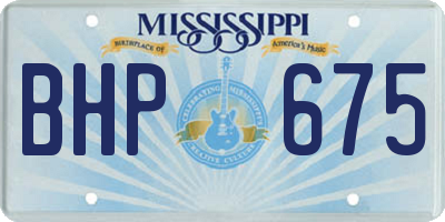 MS license plate BHP675