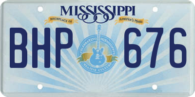 MS license plate BHP676