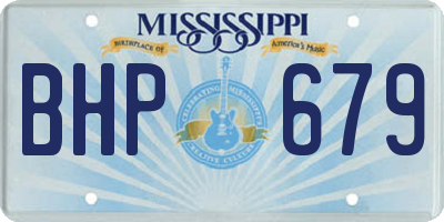 MS license plate BHP679