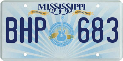 MS license plate BHP683