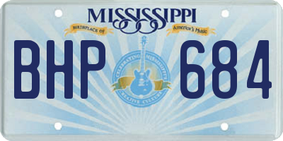 MS license plate BHP684