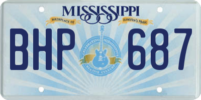MS license plate BHP687
