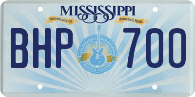 MS license plate BHP700