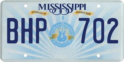 MS license plate BHP702