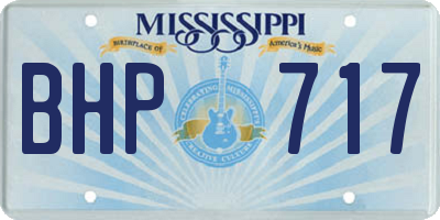 MS license plate BHP717