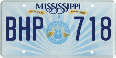 MS license plate BHP718