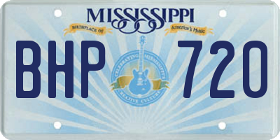 MS license plate BHP720