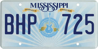 MS license plate BHP725