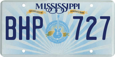 MS license plate BHP727