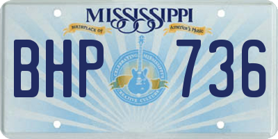 MS license plate BHP736