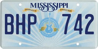 MS license plate BHP742