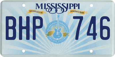 MS license plate BHP746