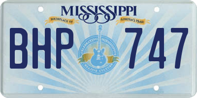 MS license plate BHP747
