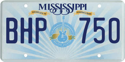 MS license plate BHP750