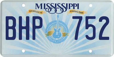 MS license plate BHP752
