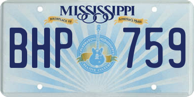 MS license plate BHP759