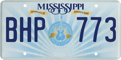 MS license plate BHP773