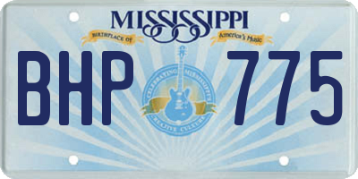 MS license plate BHP775