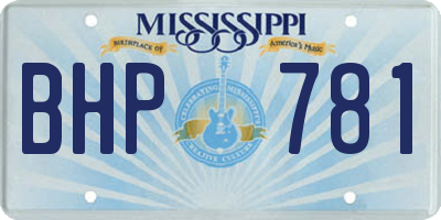 MS license plate BHP781