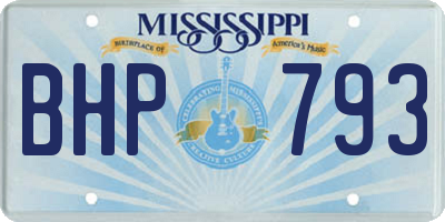 MS license plate BHP793