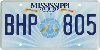 MS license plate BHP805