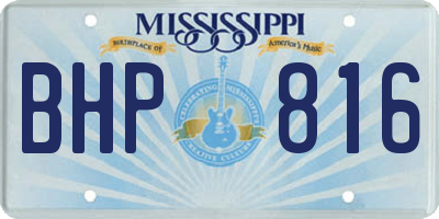 MS license plate BHP816